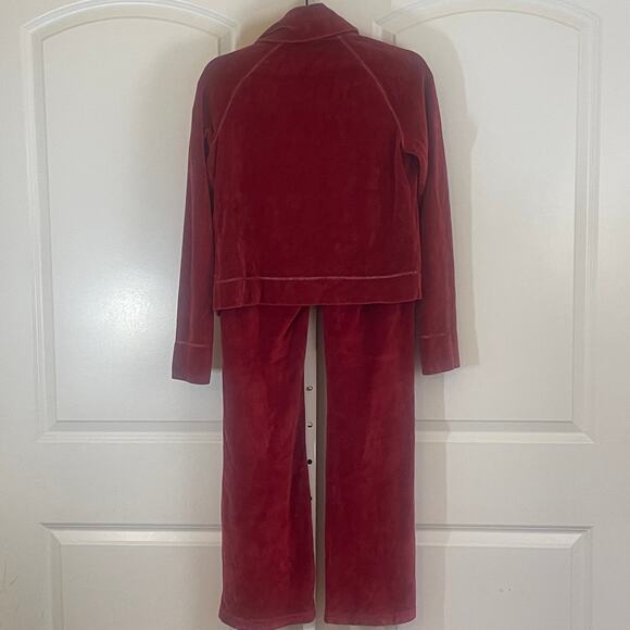 Espirit Y2K Retro Velour Tracksuit - No Size Tag - Red - Picture 10 of 10